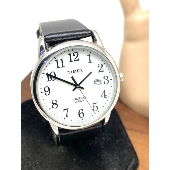 Timex Men's Watch TW2V40000 Quartz White Dial Day Date Leather Band 38mm - Picture 13 of 14